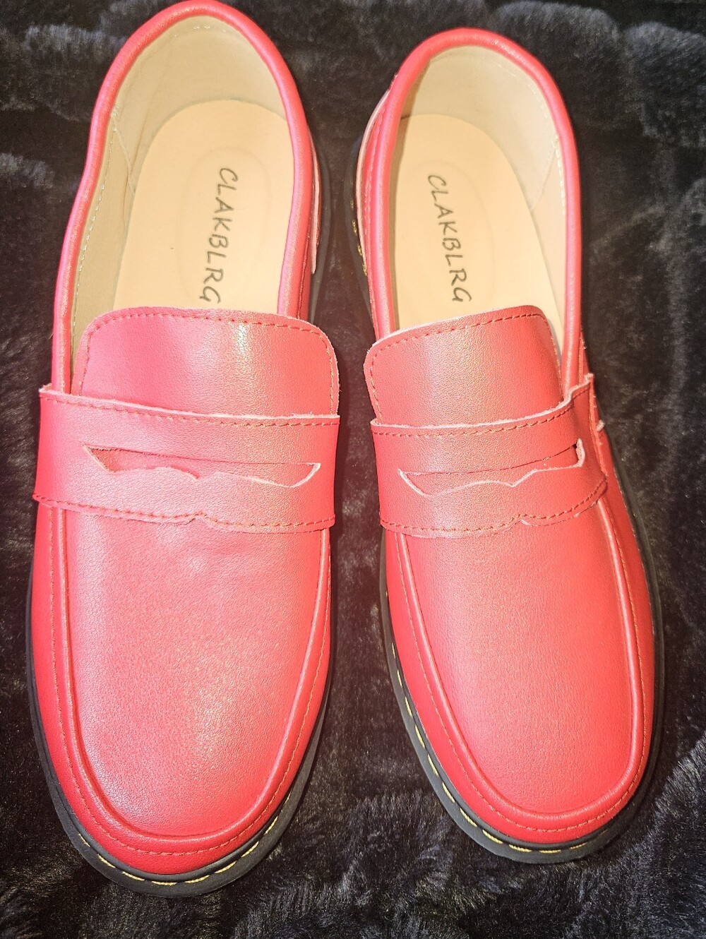Womens Red Penny Loafers